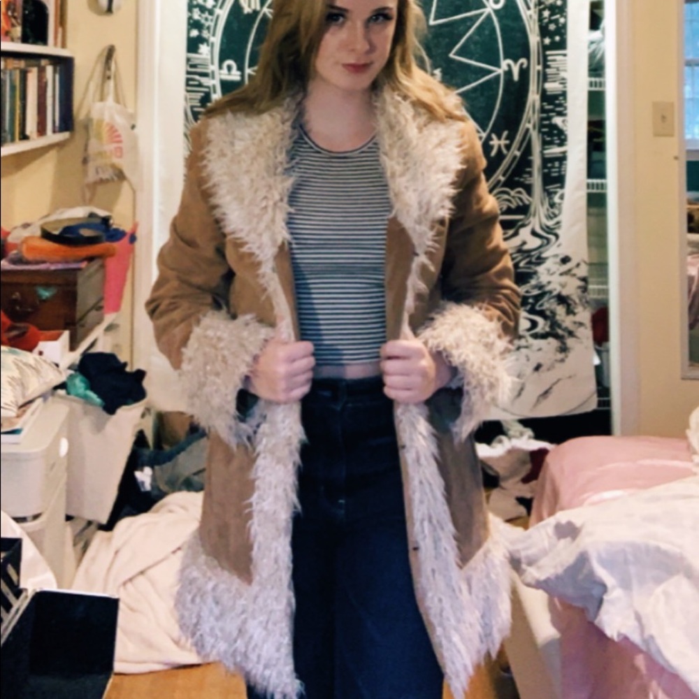 Vintage suede shearling jacket